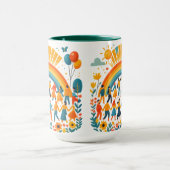 Unity and Diversity Rainbow Ceramic Mug マグカップ (中央)