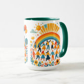 Unity and Diversity Rainbow Ceramic Mug マグカップ (正面右)