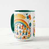 Unity and Diversity Rainbow Ceramic Mug マグカップ (正面左)