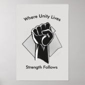 Unity and Strength Inspirational Wall Art ポスター (正面)