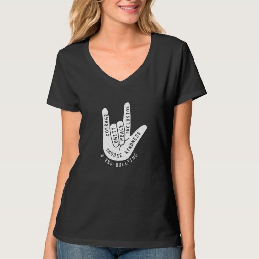 Unity Day 2022、いじめ反対の愛のサイン、いじめをなくそう Tシャツ (正面)