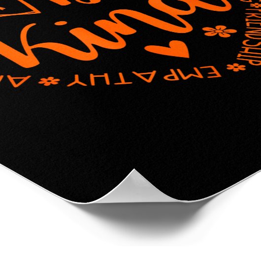 Unity Day Be Kind Kindness Orange Anti Bullying Te ポスター (角)