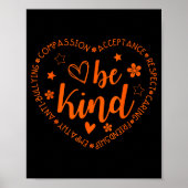 Unity Day Be Kind Kindness Orange Anti Bullying Te ポスター (正面)