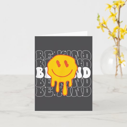 Unity Day Be Kind Kindness Smile Face Orange Groov カード (黄色い花)