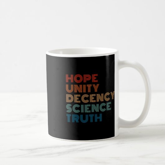Unity Decency Science Truth コーヒーマグカップ (右)