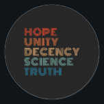 Unity Decency Science Truth ラウンドシール<br><div class="desc">Unity Decency Science Truth</div>