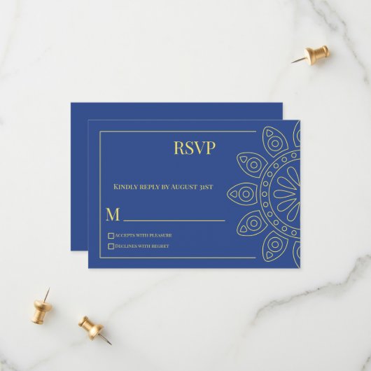 Unity in Bloom Blue Response Card セーブザデート (正面/裏面インサイチュ)