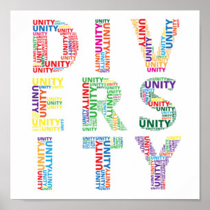 Unity in Diversityポスタカラフルー ポスター