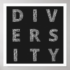 Unity in Diversity Black and White poster ポスター