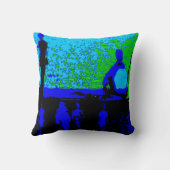 "Unity" in Shades of Blue, Black, Greenデザイン クッション (裏面)