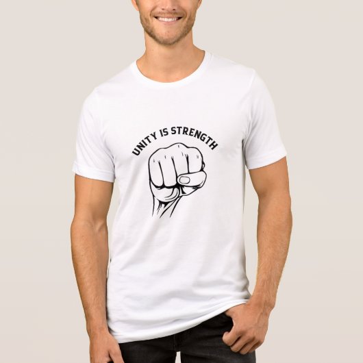 Unity Is Strength – Power Fist トライブレンドTシャツ (正面)