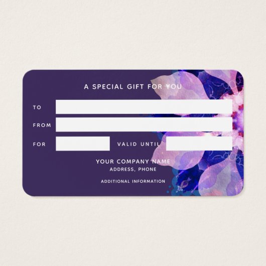 Unity Mandalaギフトカード (裏面)