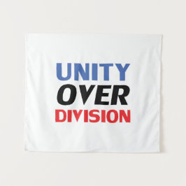 "Unity over Division"ブルーレッドホワイトブラック タペストリー