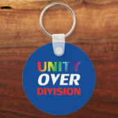 "Unity over Division"プライド、lgbtq、lgbt blue キーホルダー (正面)
