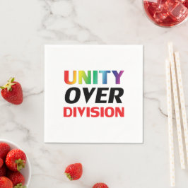 「Unity over Division」プライドlgbtホワイト紙 スタンダードカクテルナプキン