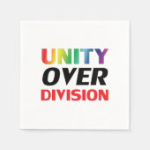 「Unity over Division」プライドlgbtホワイト紙 スタンダードカクテルナプキン (正面)