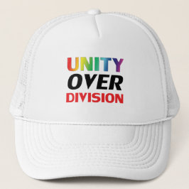 "Unity over Division"プライドlgbtq, lgbt white キャップ