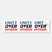 Unity over Division – 赤、白、青 バンパーステッカー (正面)
