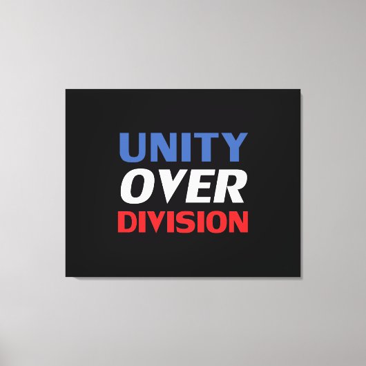 Unity over Division – 赤、白、青、黒 キャンバスプリント (正面)