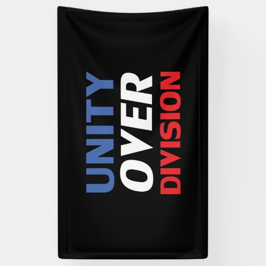 Unity over Division – 赤、白、青、黒 横断幕 (縦)