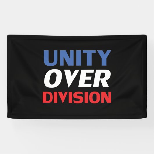 Unity over Division – 赤、白、青、黒 横断幕 (横)
