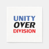 "Unity over Division"青い赤い白黒紙 スタンダードカクテルナプキン (正面)