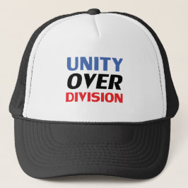"Unity over Division"青い赤い白黒 キャップ