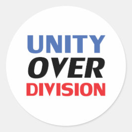 "Unity over Division"青い赤い白黒 ラウンドシール