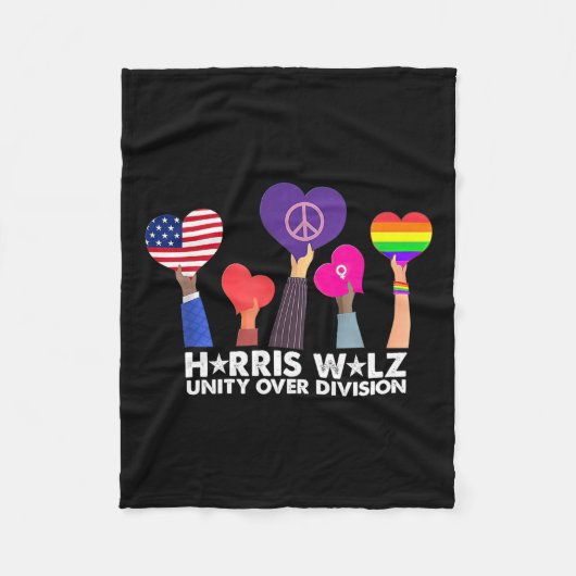 Unity Over Division Harris 2024ホイマー2024投票 フリースブランケット (正面)