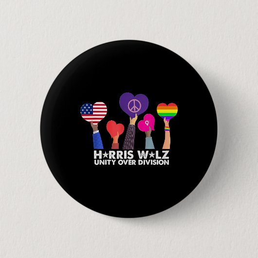 Unity Over Division Harris 2024ホイマー2024投票 缶バッジ (正面)