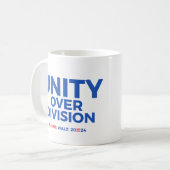 Unity over Division - Harris Walz 2024 コーヒーマグカップ (正面左)