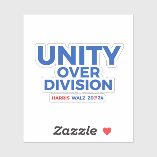 Unity over Division - Harris Walz 2024 シール (シート)