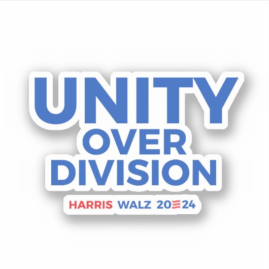 Unity over Division - Harris Walz 2024 シール (正面)
