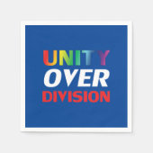 Unity over Division red、white、blue、プライドlgbtq スタンダードカクテルナプキン (正面)