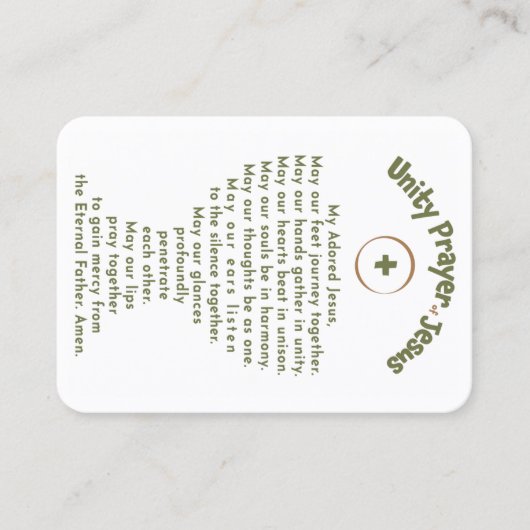Unity Prayer of Jesus Prayer Card for 3.5" x 2.5" 名刺 (正面)