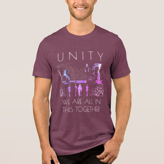 "Unity, Together" Inspiration Magenta Blue White トライブレンドＴシャツ (正面)
