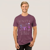 "Unity, Together" Inspiration Magenta Blue White トライブレンドＴシャツ (正面全面)