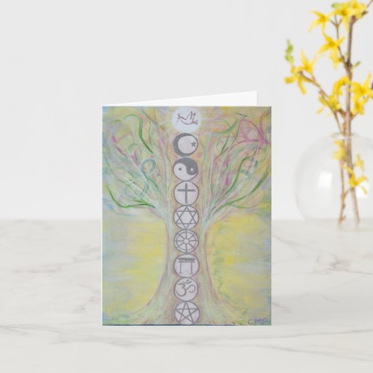 Unity Treeノートカード – 愛が道を知る カード (黄色い花)