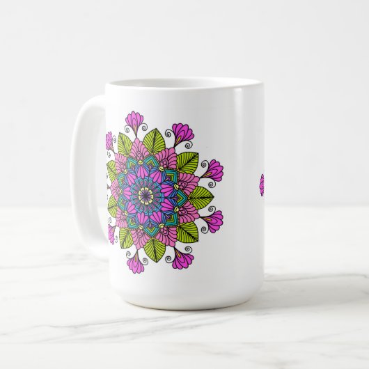 Universal Awakening Mandala Coffee Mug コーヒーマグカップ (正面左)