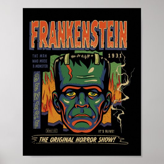Universal Monsters Frankenstein Vintage Halloween  ポスター (正面)