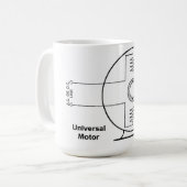 Universal Motor Diagram on Coffee Mug コーヒーマグカップ (正面左)