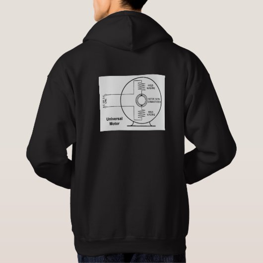 Universal Motor Wiring Diagram on Back of Hoodie パーカ (裏面)
