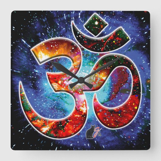 Universal OM Asana スクエア壁時計 (正面)