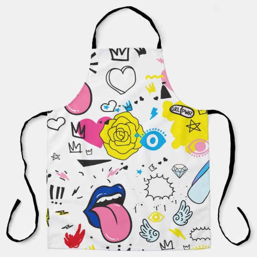 Universal trend hand drawing seamless pattern. Tre エプロン (正面)