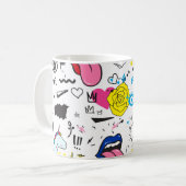 Universal trend hand drawing seamless pattern. Tre コーヒーマグカップ (正面左)
