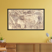 Universalis Cosmographia著M. Waldseemuller 1507 キャンバスプリント (インサイチュ (リビング))