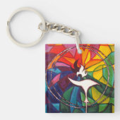 Universalist UUの聖餐杯の正方形のKeyChainのユニテリアン キーホルダー (正面)