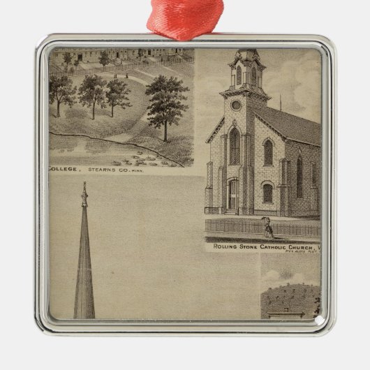 Universalisty最初教会、ミネアポリス、ミネソタ メタルオーナメント (正面)