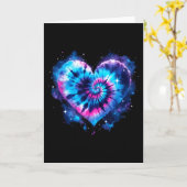 Universe Love Tie-dye Heart Tee - Hippie Valentine カード (黄色い花)