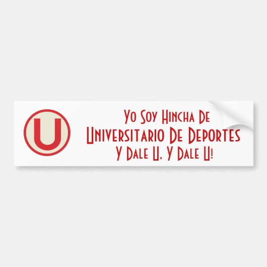 universitario、Yoの大豆Hincha De、Universitario… バンパーステッカー (正面)